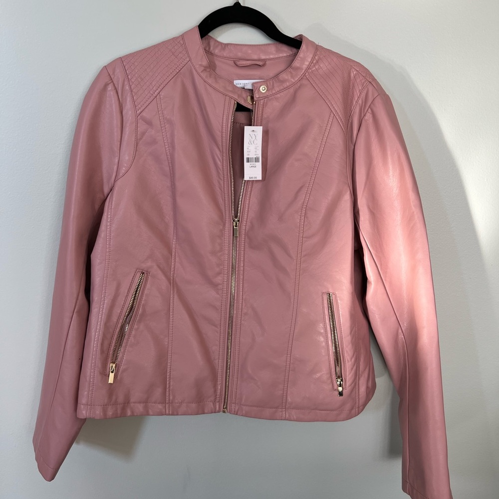 New York & Company Pink Leather Jacket